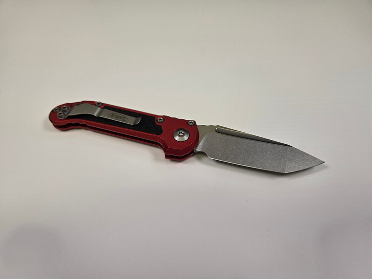 Microtech Microtech LUDT Gen Ⅲ Stonewash Tanto Blade Red Handle W/ Traction Tape Inserts (1136-10RD)