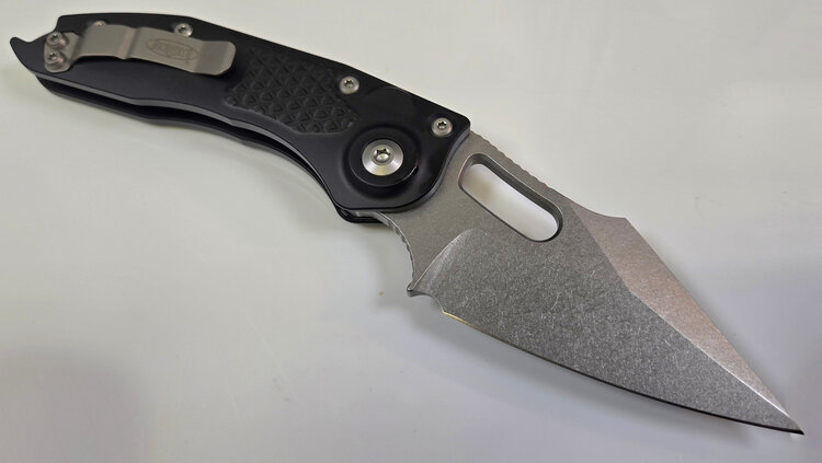 Microtech Microtech Stitch Standard Stonewash Black Aluminum Handles (169-10)