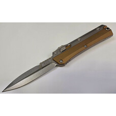 Microtech Glykon Stonewash Bayonet Blade Tan Aluminum Handles (184-10TA)