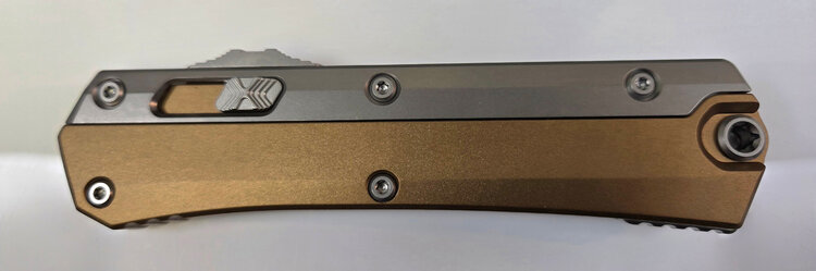 Microtech Glykon Stonewash Bayonet Blade Tan Aluminum Handles (184-10TA)