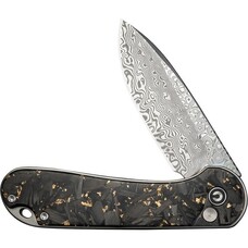 Civivi Civivi Elementum II Button Lock Damascus Blade Carbon Fiber Gold Flake Handle (CIVC18062P10)