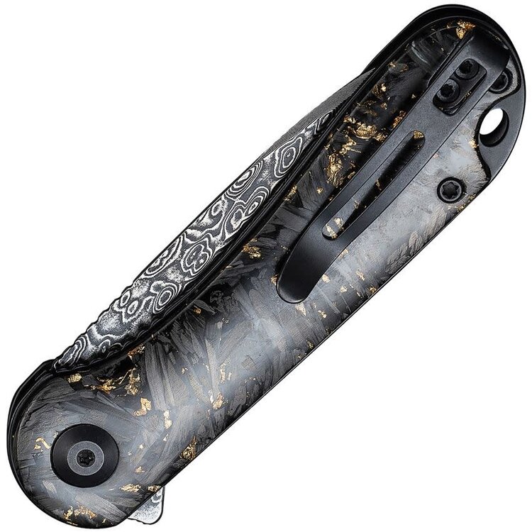 Civivi Civivi Elementum Linerlock Damascus Blade Golden Shred Resin Handle (CIVC907CDS1)