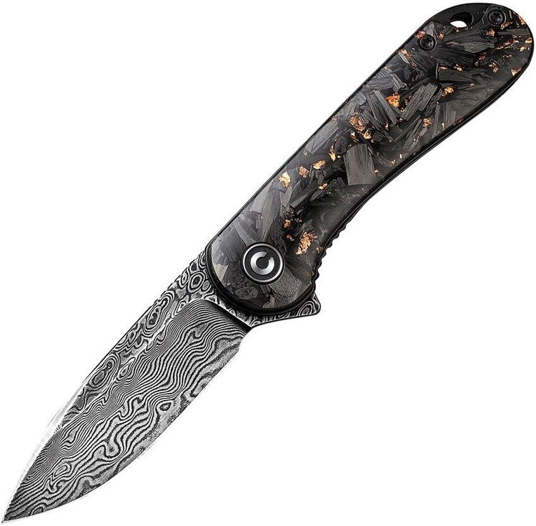 Civivi Civivi Elementum Linerlock Damascus Blade Copper Shred Resin Handle (CIVC907CDS3)