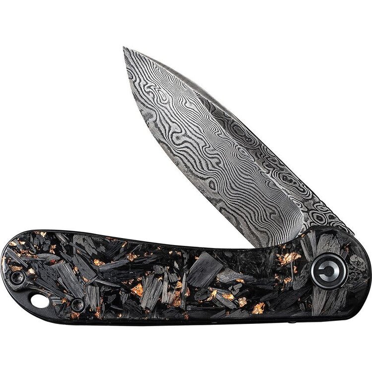 Civivi Civivi Elementum Linerlock Damascus Blade Copper Shred Resin Handle (CIVC907CDS3)