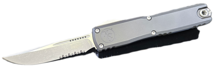 Microtech Microtech Ultratech Gen Ⅲ ZBP Single Edge Part Serrated Apocalyptic Blade Black Chassis (1121-11AP)