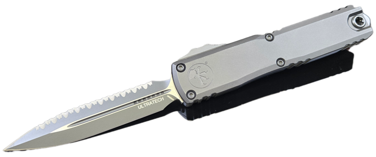 Microtech Microtech Ultratech Gen Ⅲ ZBP Double Edge Black Blade Full Serrated Tactical Chassis (1122-3T)