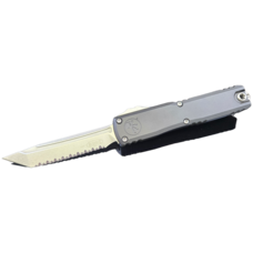 Microtech Microtech Ultratech Gen Ⅲ ZBP Tanto Edge Stonewash Full Serrated Black Chassis (1123-12)