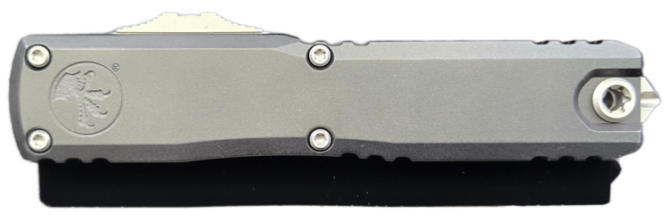 Microtech Microtech Ultratech Gen Ⅲ ZBP Tanto Edge Stonewash Full Serrated Black Chassis (1123-12)