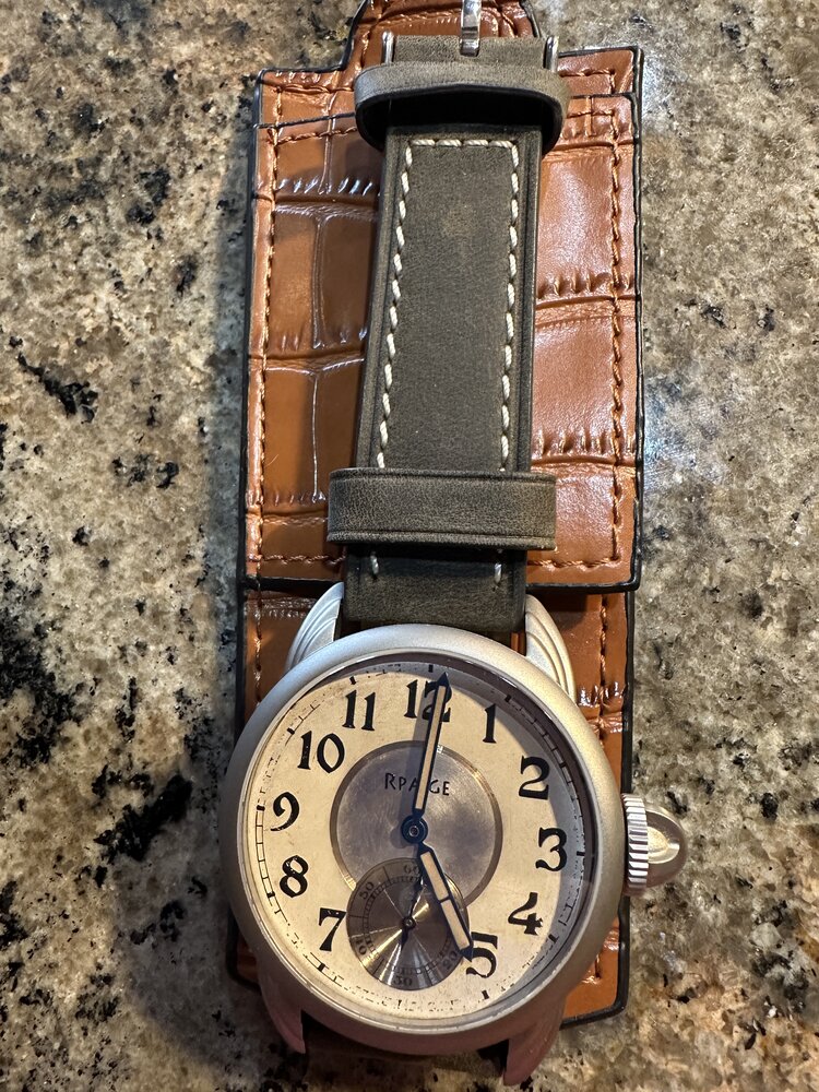 Richard Paige Richard Paige Watch 478 WRocket, Titanium 15 Jewel Elgin fro 1904, antique Military style dial 2 tone