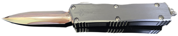 Microtech Marfione Custom Knives Executive Scarab Ⅱ Gen Ⅲ D/E Hot Blued Baker Elite Coppermai Damascus - Wavy Hefted Alloy DLC Hard Cut Stainless Chassis