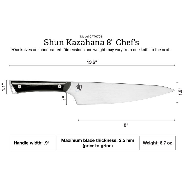 Shun Cutlery Shun Cutlery Kazahana Chef's 8"