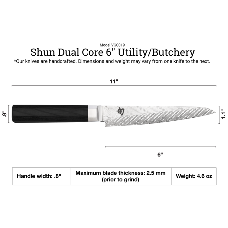 Shun Cutlery Shun Cutlery Dual Core Utility/Butcher 6"