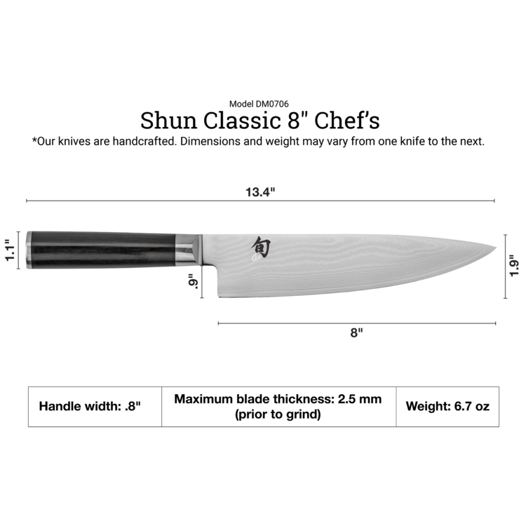 Shun Cutlery Shun Cutlery Classic Chef's 8"