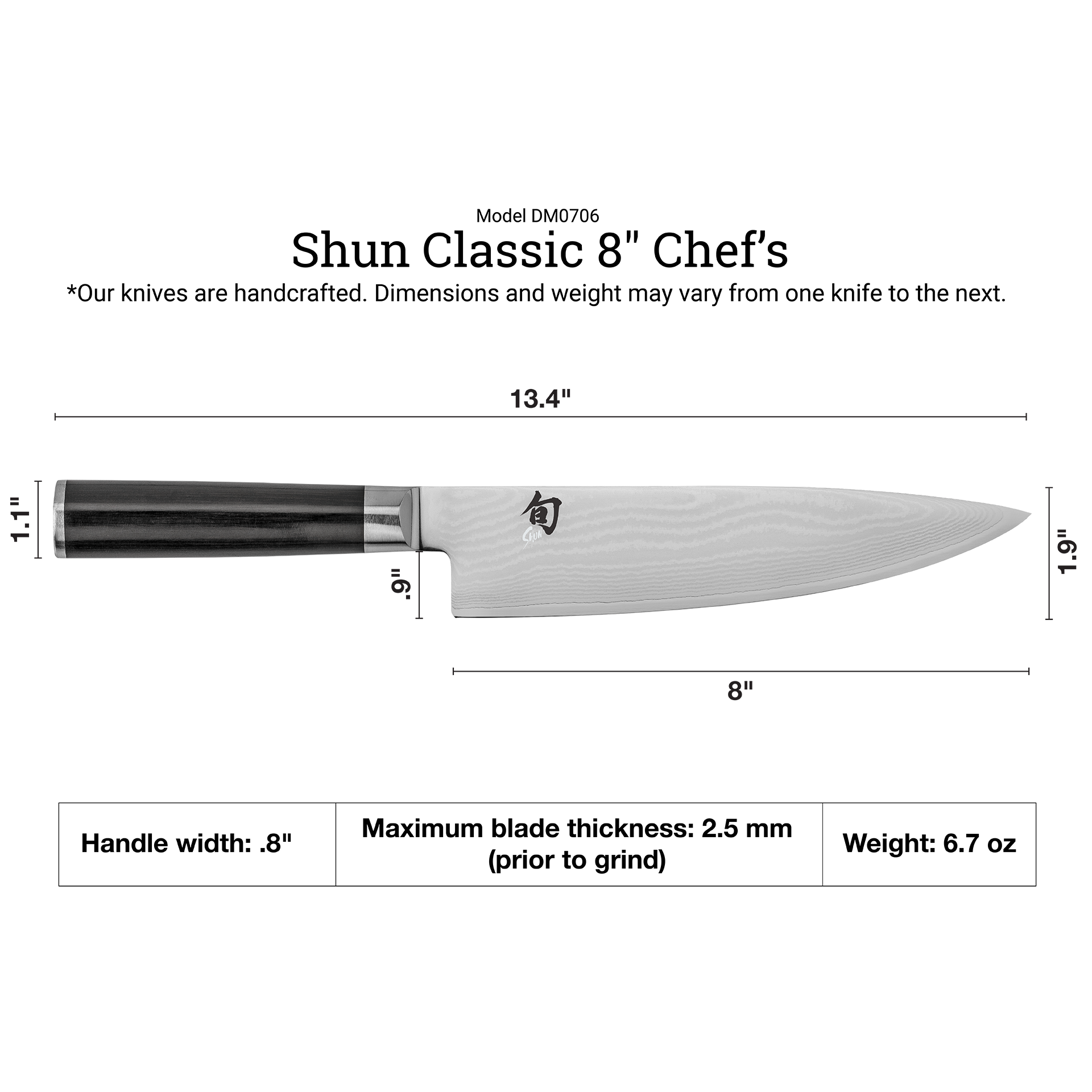 Shun Cutlery Classic Chef's 8" - CastleGate Knife & Tool
