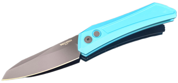 Pro-Tech Pro-Tech Dmitry Sinkevich Oligarch Auto Solid T. Blue Aluminum Handle DLC Magnacut Blade