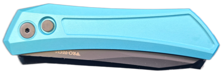 Pro-Tech Pro-Tech Dmitry Sinkevich Oligarch Auto Solid T. Blue Aluminum Handle DLC Magnacut Blade