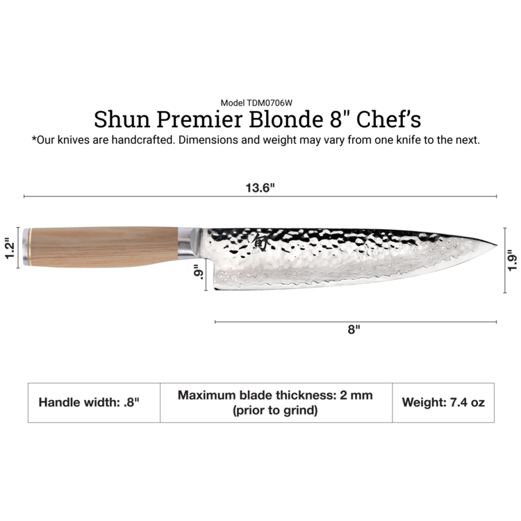 Shun Cutlery Shun Premier Blonde 8" Chef's Knife