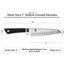 Shun Cutlery Shun Sora 7" Hollow Ground Santoku