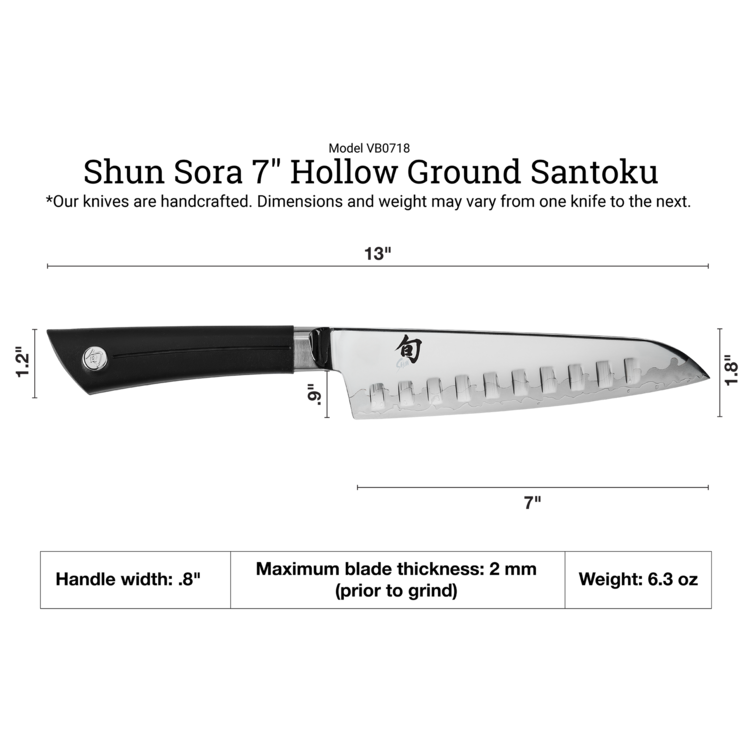 Shun Cutlery Shun Sora 7" Hollow Ground Santoku
