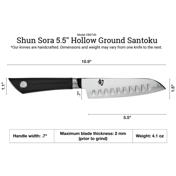 Shun Cutlery Shun Sora 5.5" Hollow Ground Santoku