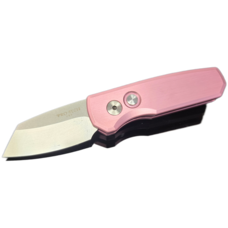 Pro-Tech Pro-Tech Runt 5 Satin Pink Handle Stonewash 20-CV Reverse Tanto Blade