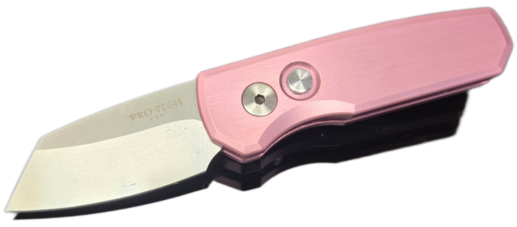 Pro-Tech Pro-Tech Runt 5 Satin Pink Handle Stonewash 20-CV Reverse Tanto Blade