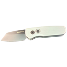 Pro-Tech Pro-Tech Runt 5 Satin Silver Handle DLC Black 20-CV Reverse Tanto Blade