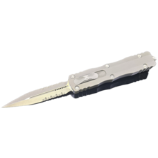 Microtech Microtech Dirac Delta Apocalyptic Part Serrated Blade Natural Clear Handle (227-11APNC)