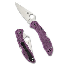 Spyderco Spyderco Delica 4 Purple Lightweight Flat Ground  Plain Edge (C11FPPR)