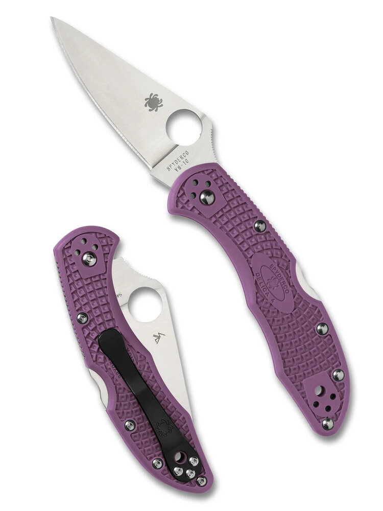 Spyderco Spyderco Delica 4 Purple Lightweight Flat Ground  Plain Edge (C11FPPR)