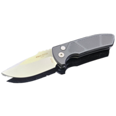 Pro-Tech Pro-Tech SBR Stonewash S35-VN Blade Black Handle with Machined Texture