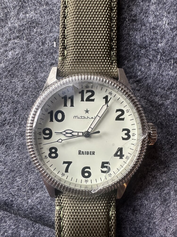 Mitchel Timepieces Raider Vintage pilot style watch , White dial