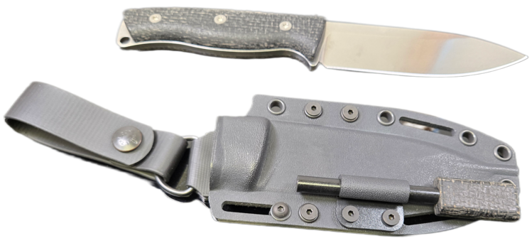 White River White River Ursus 45, Black Burlap Micarta (WRUR45-BBL)