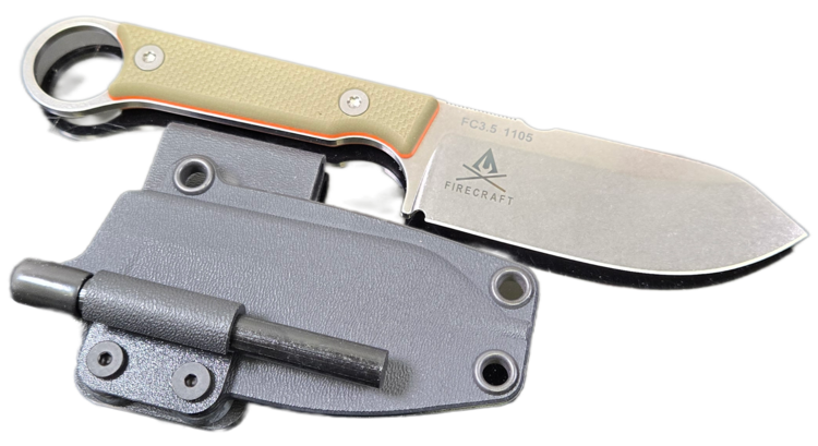 White River White River Firecraft 3.5 Pro, Green / Orange Textured G10, Magnacut Steel