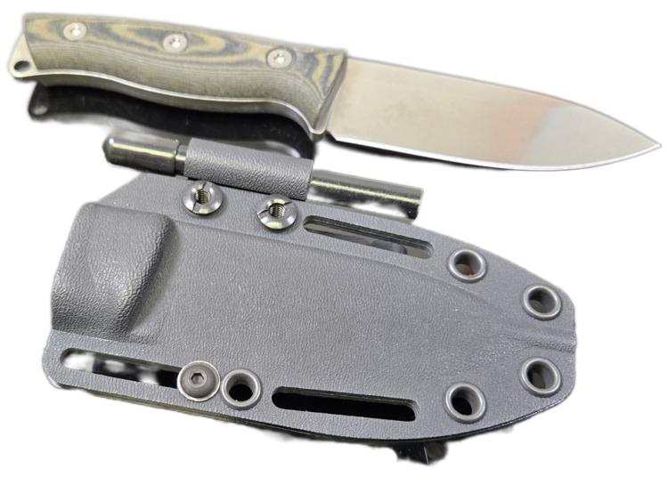 White River White River Ursus Cub, Black & O.D. Linen Micarta, Magnacut Steel (WRUR35-LBO)