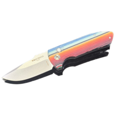 Pro-Tech Pro-Tech SBR Auto W/ Thicker Aluminum Bottom G-carta "Mexican Blanket" Micarta Top White Pearl Button