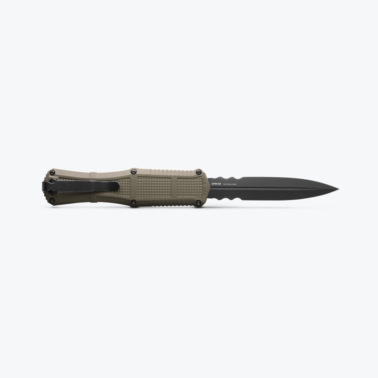 Benchmade Benchmade Claymore OTF Double Edge Black Blade Black Chassis (3370GY)