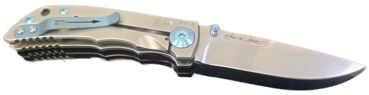 Spartan Blades Spartan Blades Spartan Harsey Folder Stonewash Blade Satin Frame Blue Ano Hw