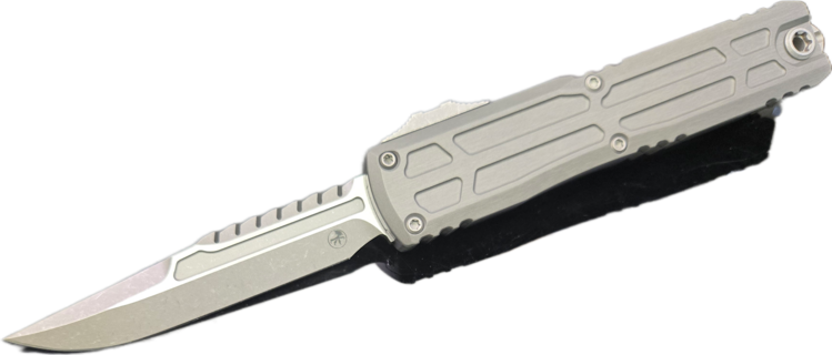Microtech Microtech Ultratech EX- ZBP  Interceptor Signature Series  Natural Clear Apocalyptic Standard (1117EX-10APNCS)