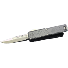 Microtech Microtech Ultratech Gen IV Interceptor Signature Series Topographic Deep Engraved Stonewash Standard (11174TP-10S)