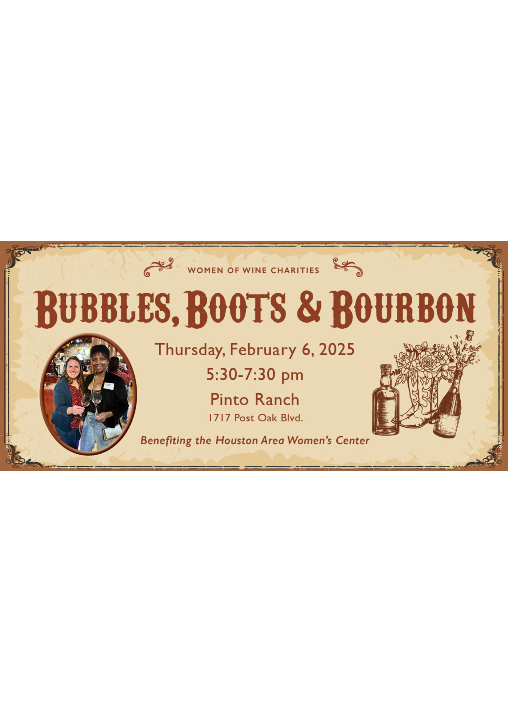 WOW Charities Bubbles Boots and Bourbon Order Sheet