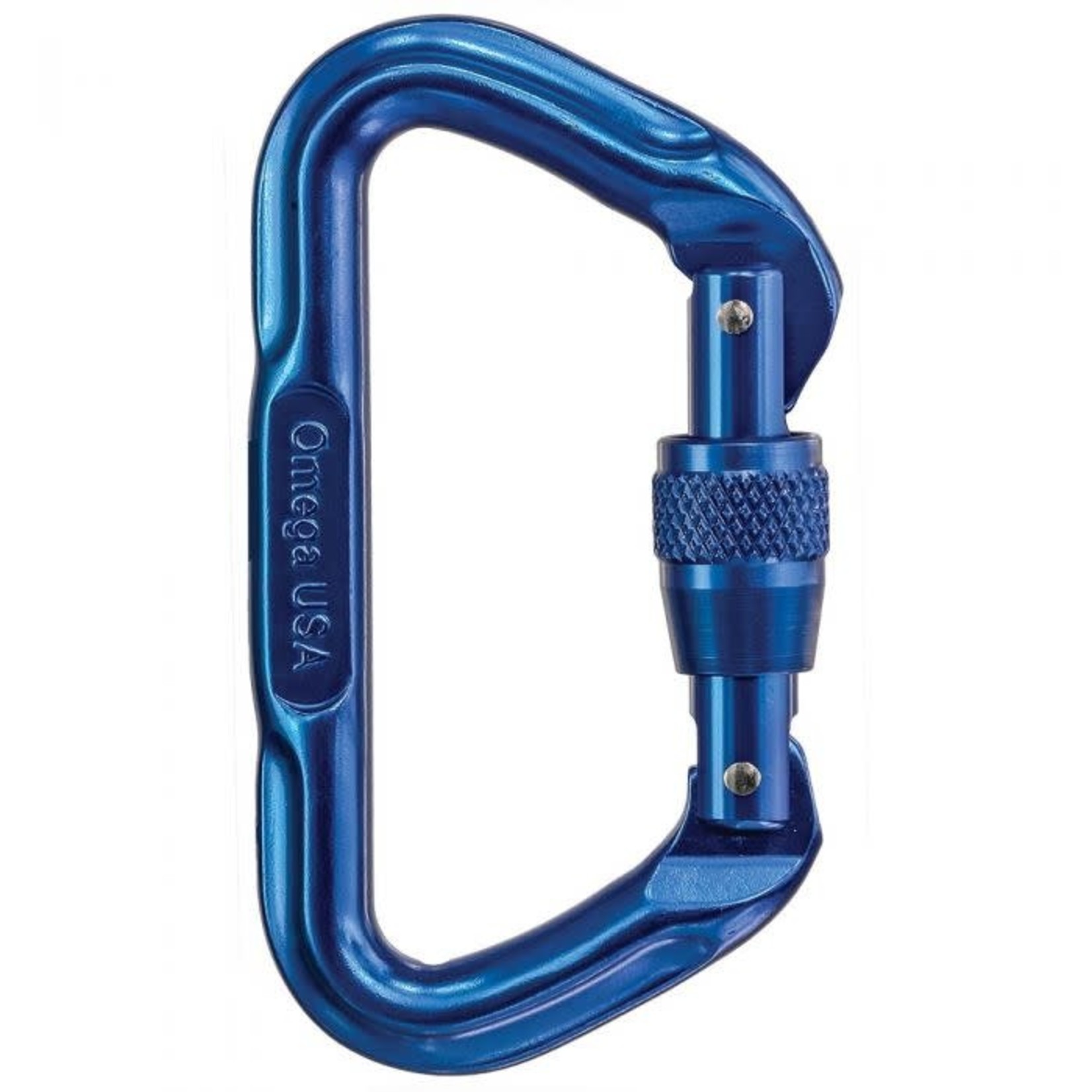 Omega Omega Standard Locking D Carabiner Blue