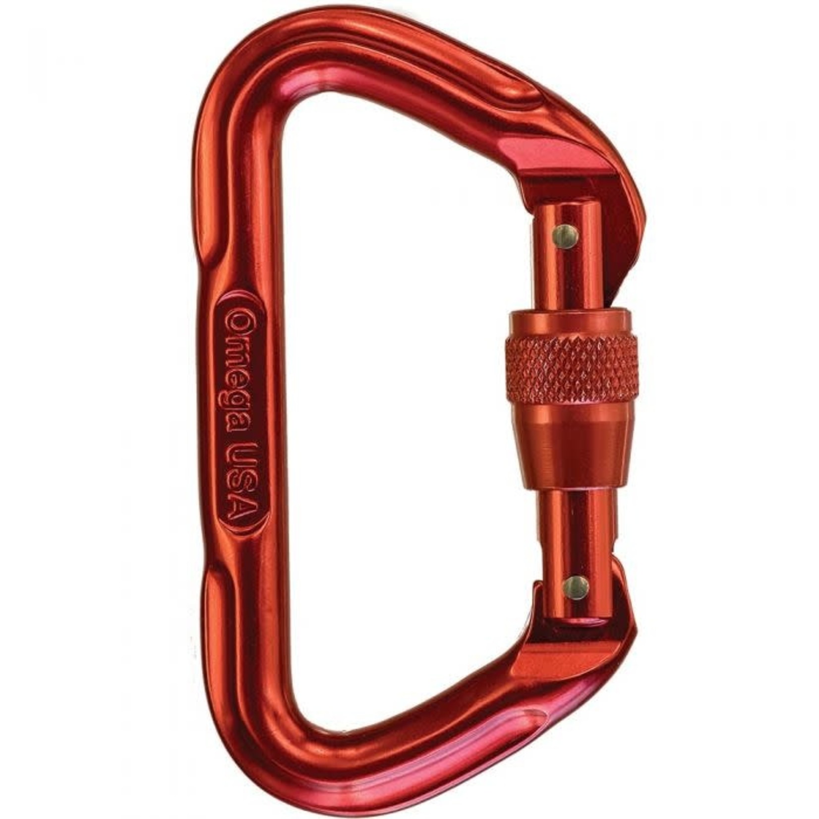 Omega Standard Locking D Carabiner Red Utah Whitewater Gear