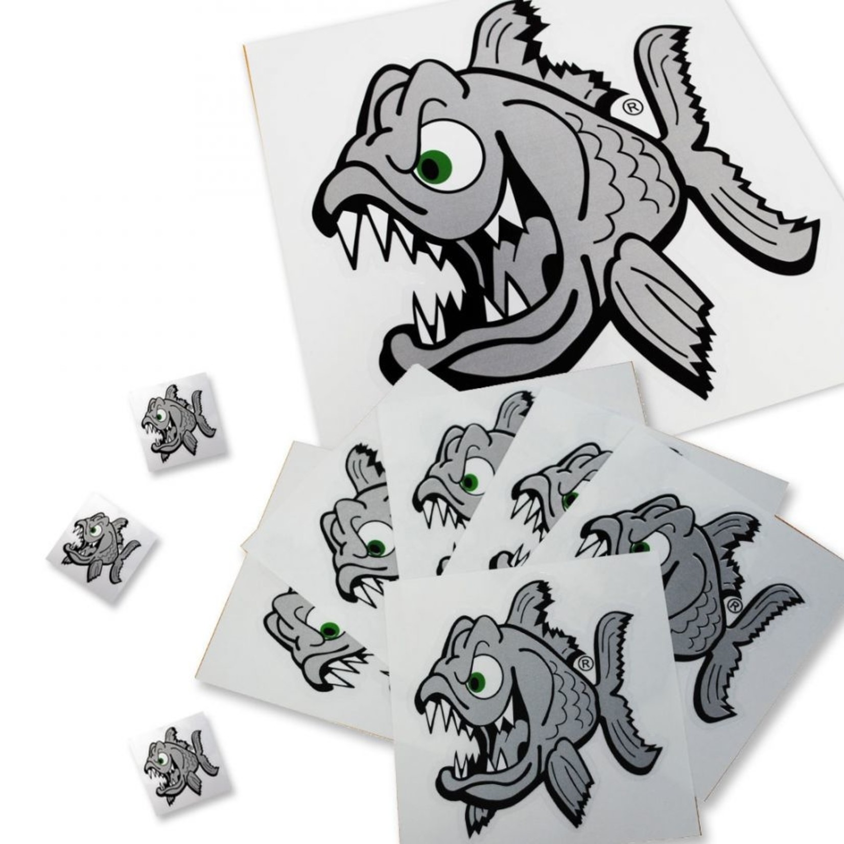Pyranha Pyranha Angry Fish Sticker Silver