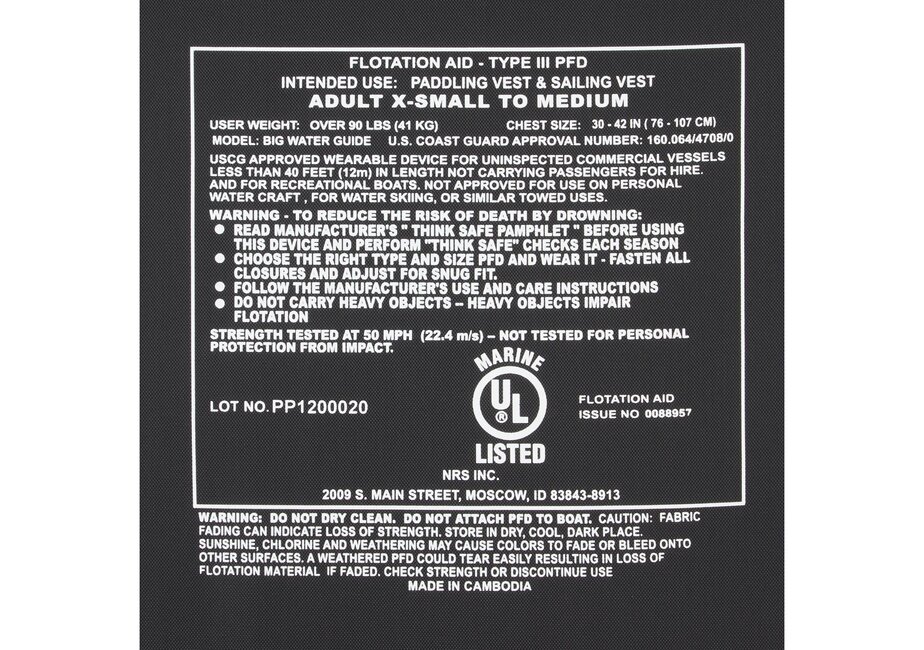 NRS Big Water Guide PFD