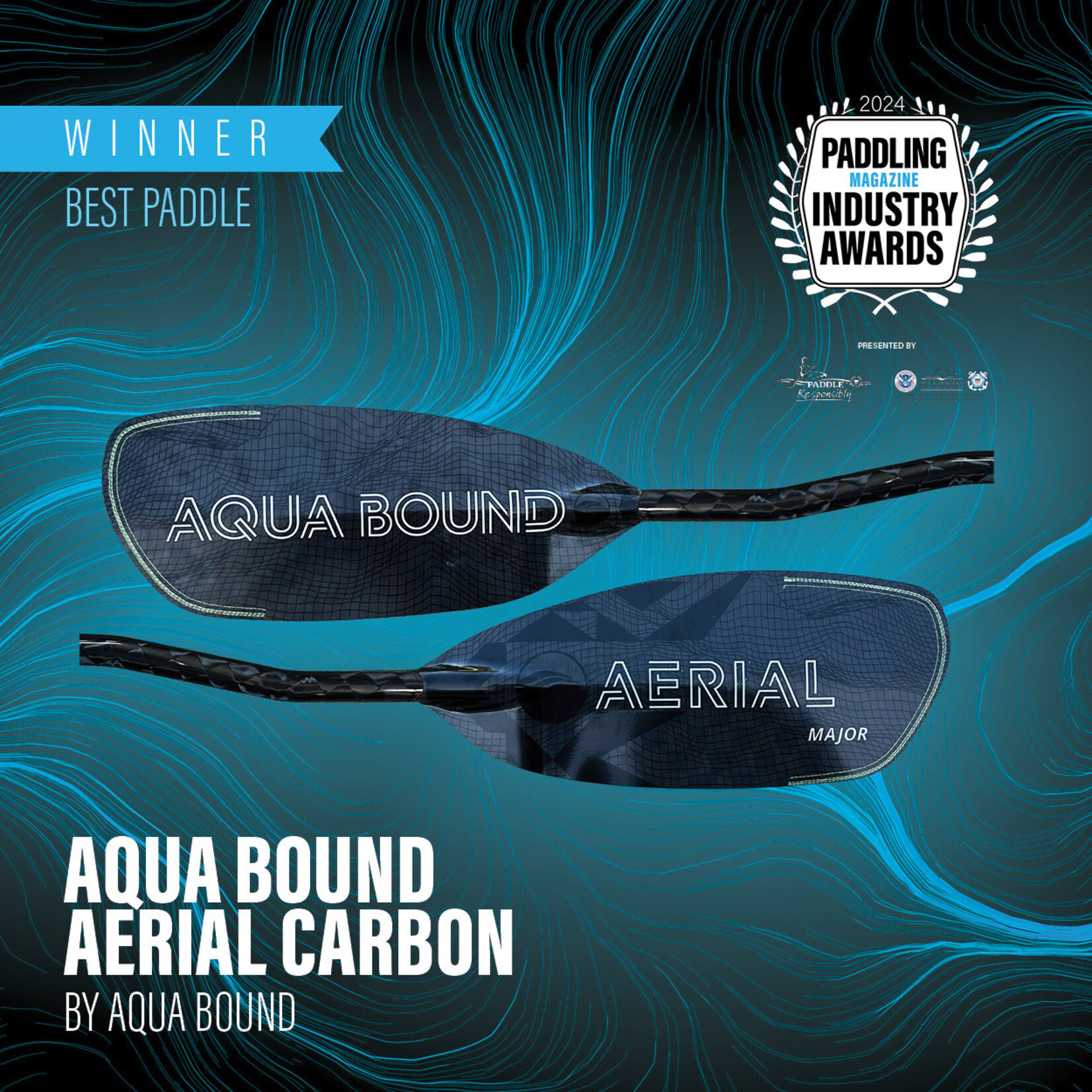 Aqua Bound Aqua Bound Aerial Major Carbon 2-Piece Versa-Lok Straight Shaft Kayak Paddle