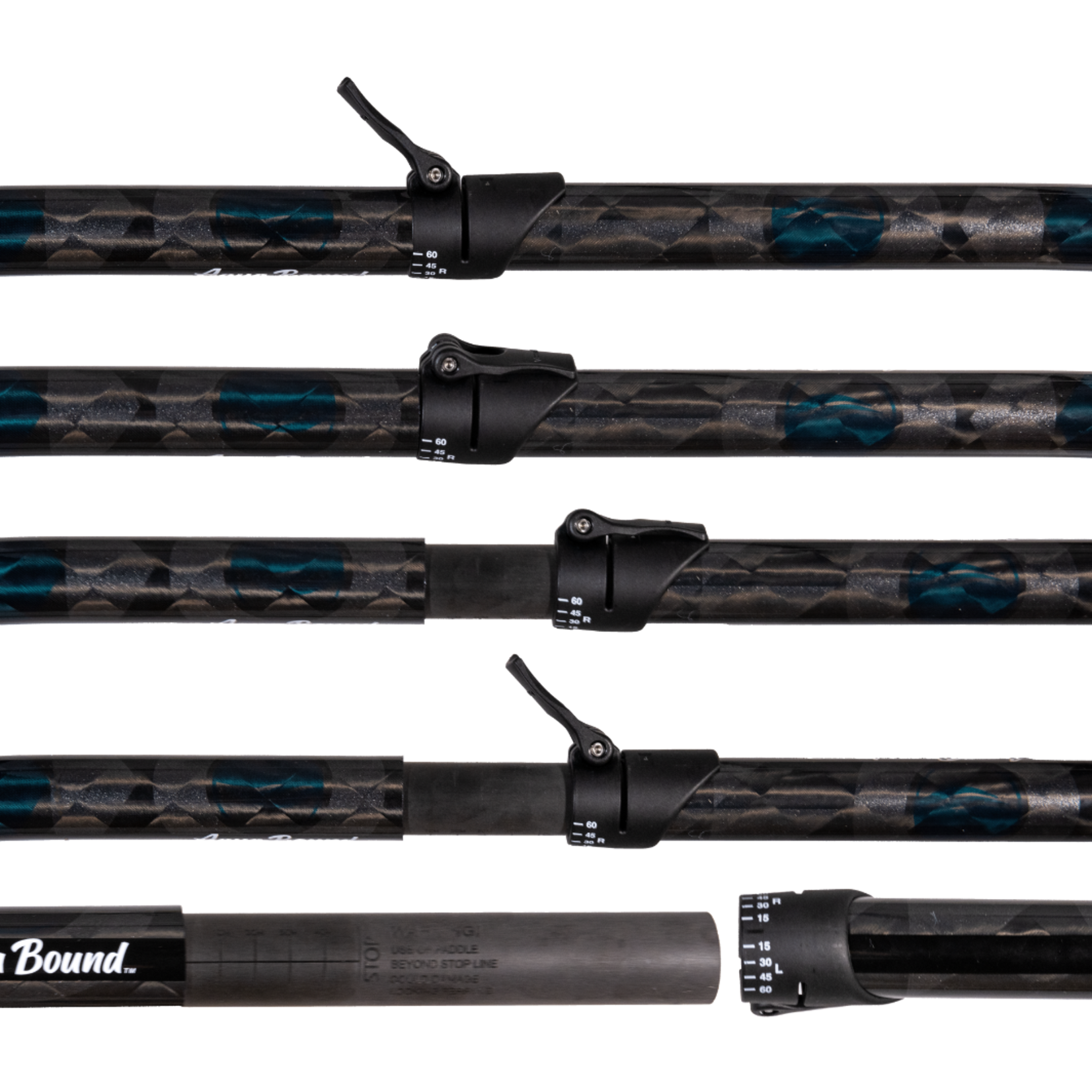 Aqua Bound Aqua Bound Aerial Major Carbon 4-Piece Versa-Lok Straight Shaft Kayak Paddle