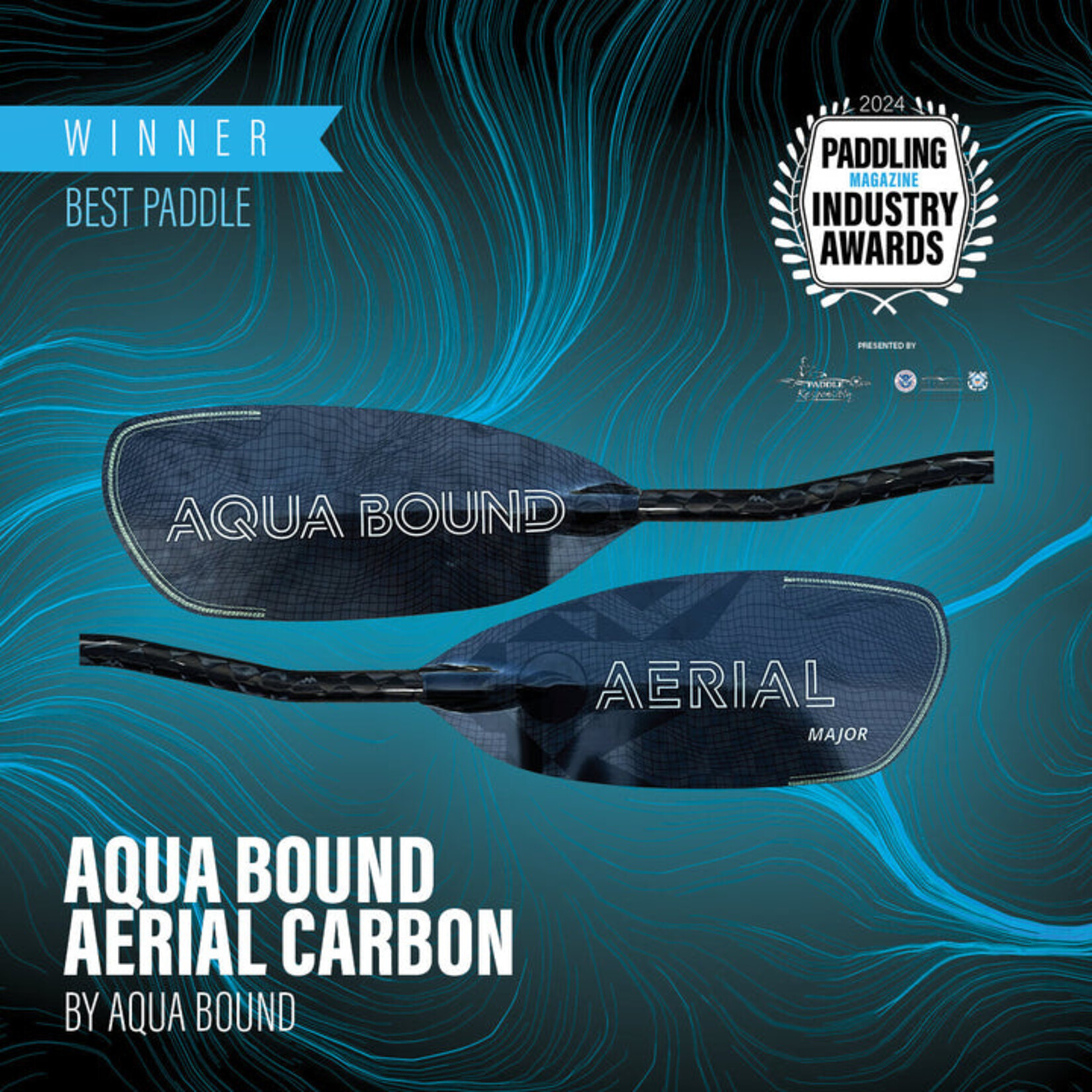 Aqua Bound Aqua Bound Aerial Major Carbon 4-Piece Versa-Lok Crank Shaft Kayak Paddle