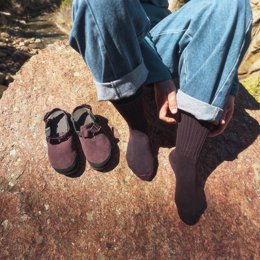 Bedrock Mountain Clog - Leather Suede (Deep Plum)