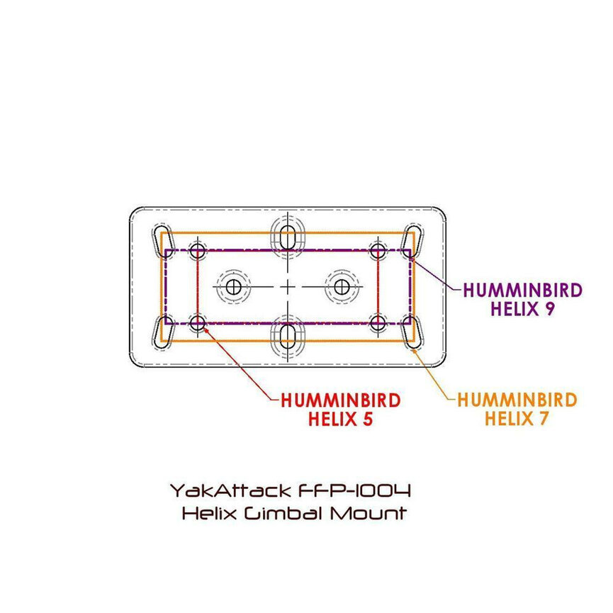 YakAttack Humminbird Helix® Fish Finder Mount with Track Mounted LockNLoad™ Mounting System